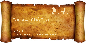 Mancsu Aléna névjegykártya